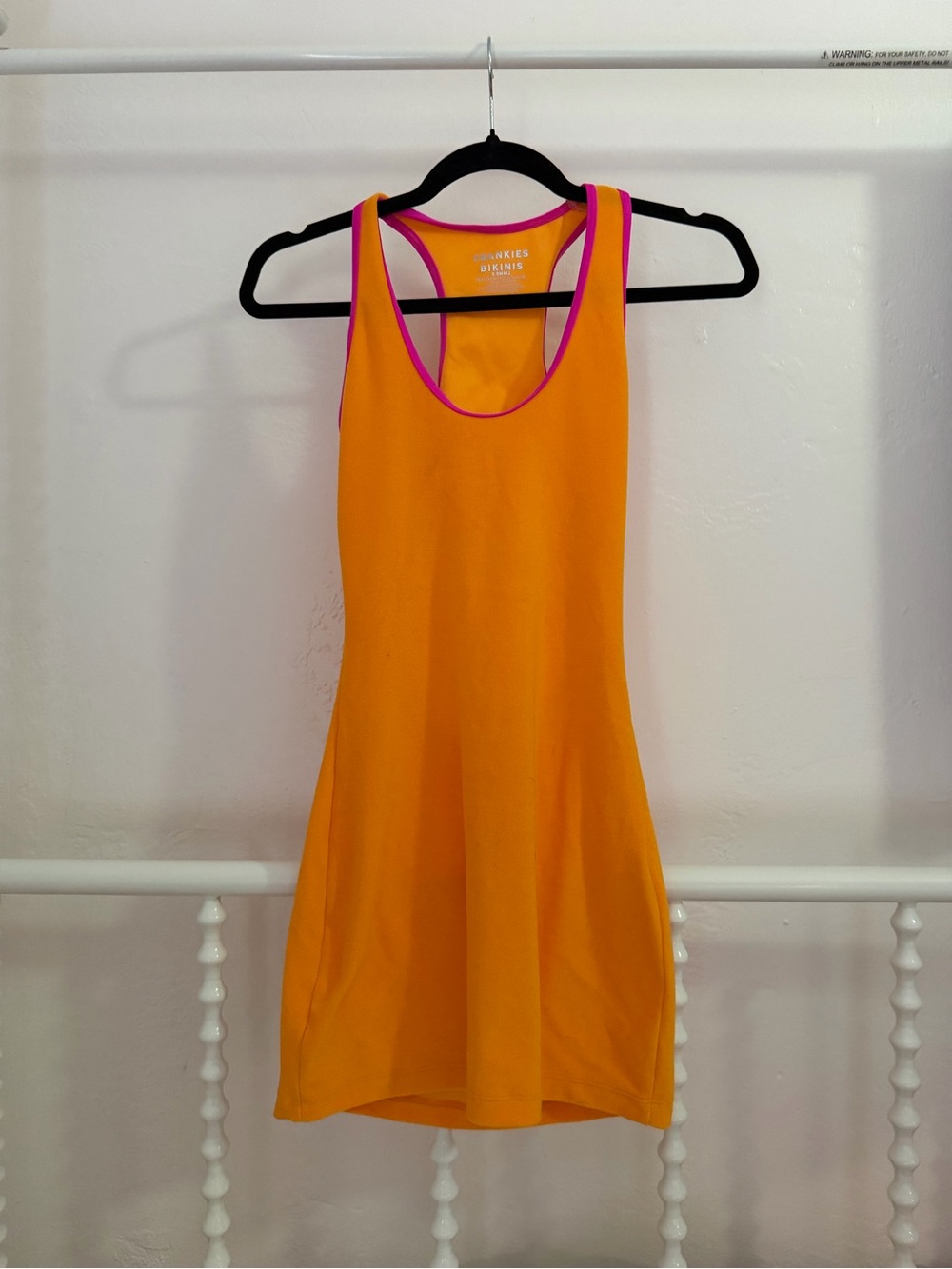 Frankie’s Bikinis terry Orange Tank Dress with Pink Trim - Women's